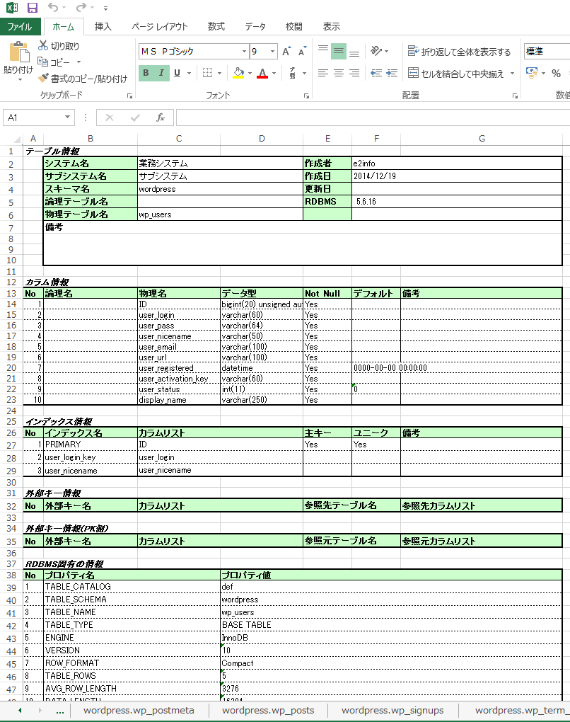 A5SQL Mk2を使用してテーブル定義書を作成 ハマログ